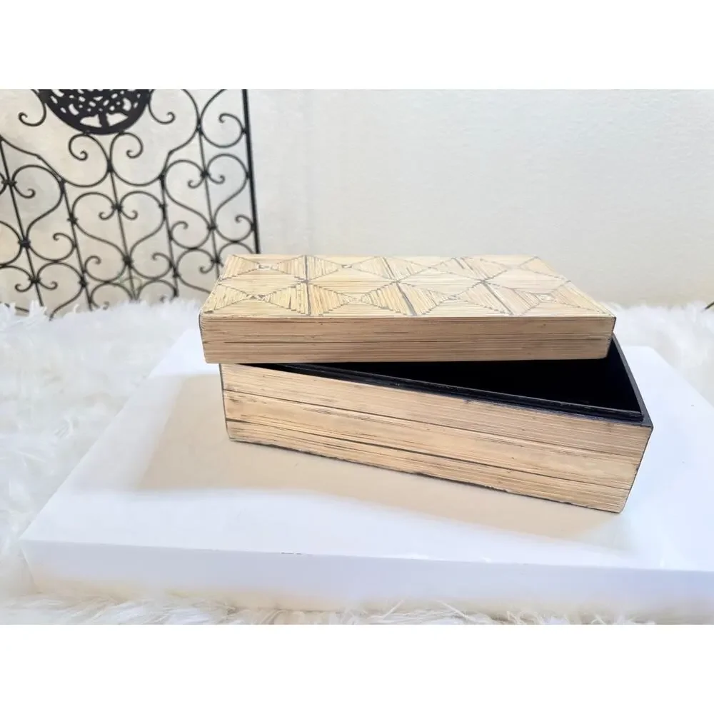 Bamboo Wooden Storage Box Decorative Bamboo Keepsake Box 11